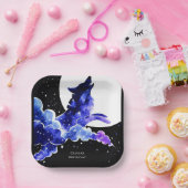 Charmant huilen wolf verjaardag papieren bordje (Feest)