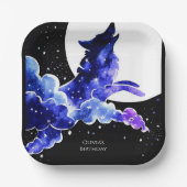 Charmant huilen wolf verjaardag papieren bordje (Voorkant)