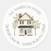 Charmant Huis | Nieuw huisadreslabel Sticker (Voorkant)