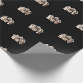 Charmant huisje patroon cadeaupapier (Hoek)