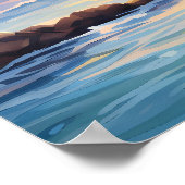 Charmant huisje zeegezicht rustige zonsondergang poster (Hoek)