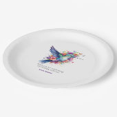 Charmant Hummingbird 2 kleurrijk bloemboeket Papieren Bordje (Gekanteld)