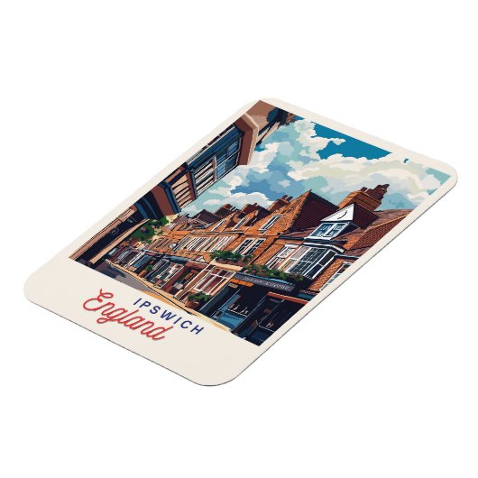 Charmant Ipswich Engeland Magneet (Linkerzijde)