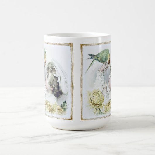  charmant jongetje en papegaai koffiemok (Center)