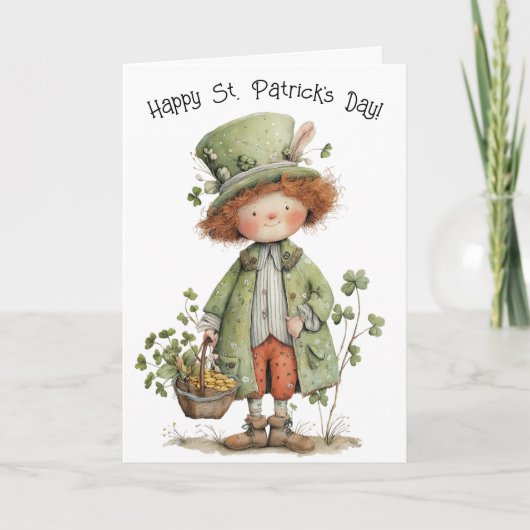 Charmant kabouter Gelukkig St. Patrick's Dag Kaart (Voorkant)