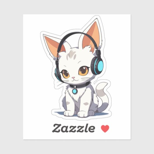 Charmant Kawaii kat ontwerp Sticker (Vel)