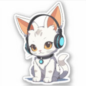 Charmant Kawaii kat ontwerp Sticker (Voorkant)