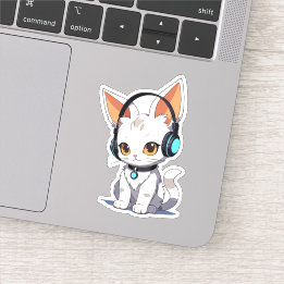 Charmant Kawaii kat ontwerp Sticker