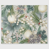 Charmant Kerst Ivoor & Blauw Elegant Cadeaupapier (Vlak)