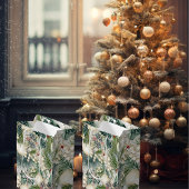Charmant Kerst Ivoor & Blauw Elegant Medium Cadeauzakje