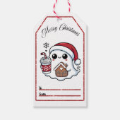 Charmant kerst label met een feestelijke geest cadeaulabel (Voorkant)