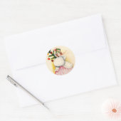 Charmant kerst meisje ronde sticker (Envelop)