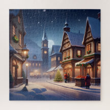 Charmant kerstdorp winter wonderland nacht