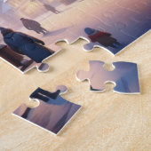 Charmant kerstdorp winter wonderland nacht legpuzzel (Zijkant)