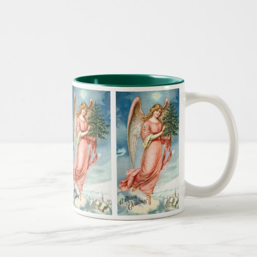 Charmant-kerstengel Tweekleurige Koffiemok (Rechts)
