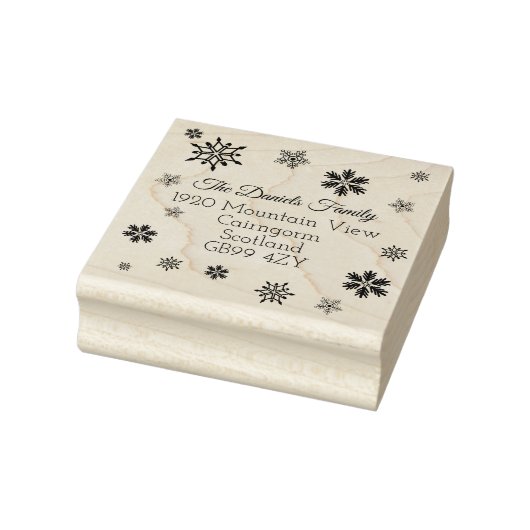 Charmant Kerstmis Sneeuwvlok Adres Rubberstempel (Stempel)