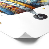 Charmant kinderdagverblijf Art Child Vliegend Oude Poster (Hoek)