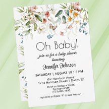 Charmant Kleurrijk  Bloemen Baby shower