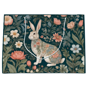 Charmant konijn William Morris geïnspireerd Floral Groot Cadeauzakje