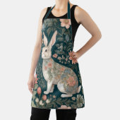 Charmant konijn William Morris geïnspireerd Floral Schort (Insitu)