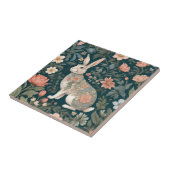 Charmant konijn William Morris geïnspireerd Floral Tegeltje (Zijkant)