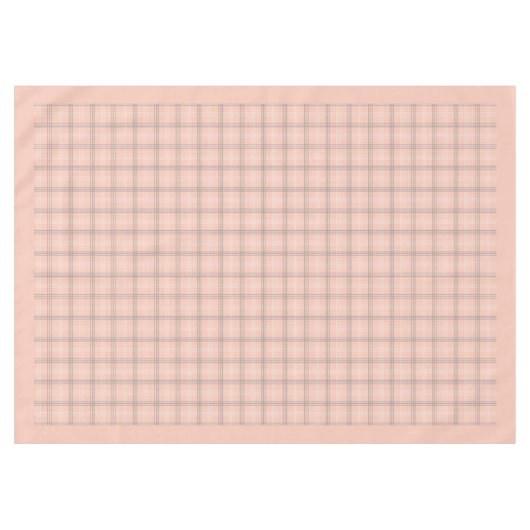 Charmant Koraal en Grijs Check Tafelkleed Ontwerp (Voorkant (Horizontaal))