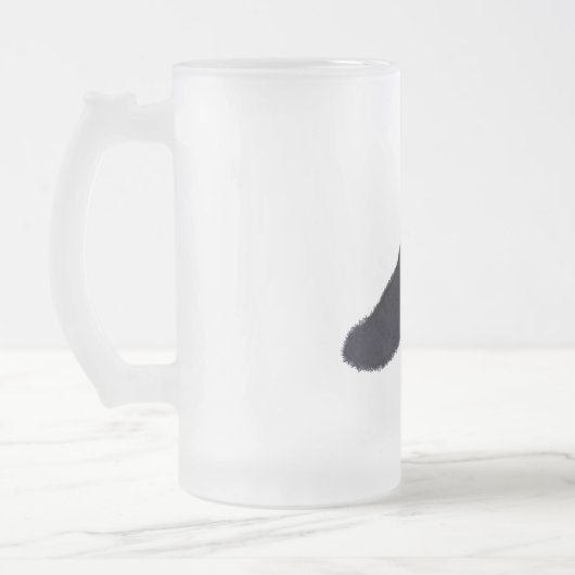 Charmant kraai glitter cadeau met boog matglas bierpul (Links)