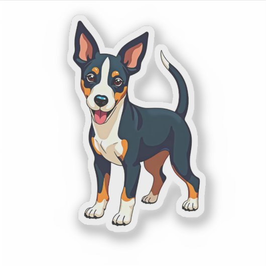 Charmant kubisme Manchester Terrier Pup, klein Sticker (Voorkant)