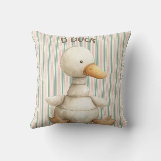 Charmant Kwekerij Ontwerp met Duck & D Duck Accent Kussen (Achterkant)