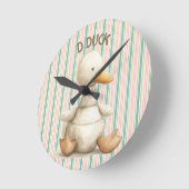 Charmant Kwekerij Ontwerp met Duck & D Duck Accent Ronde Klok (Hoek)