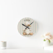 Charmant Kwekerij Ontwerp met Duck & D Duck Accent Ronde Klok (Huis)