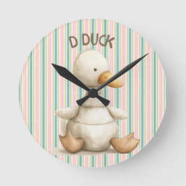 Charmant Kwekerij Ontwerp met Duck & D Duck Accent Ronde Klok