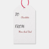 Charmant label met de vrolijke lach van de Kerstma Cadeaulabel (Achterkant)