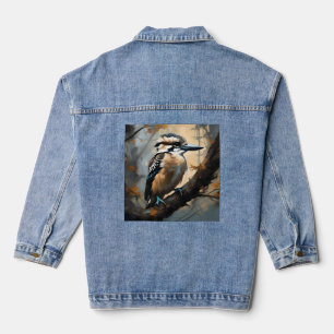 Charmant lachen: Kookaburra in olieverf Denim Jacket