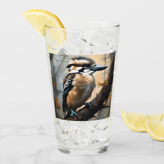 Charmant lachen: Kookaburra in olieverf Glas (Voorkant ijs)