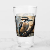 Charmant lachen: Kookaburra in olieverf Glas (Voorkant)
