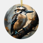 Charmant lachen: Kookaburra in olieverf Keramisch Ornament (Voorkant)