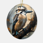 Charmant lachen: Kookaburra in olieverf Keramisch Ornament (Links)
