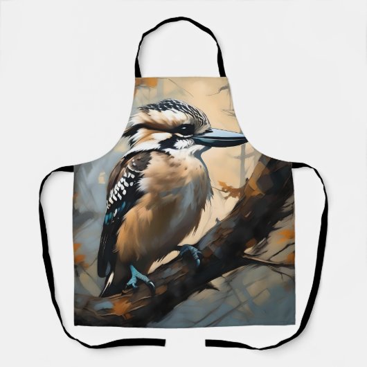 Charmant lachen: Kookaburra in olieverf Schort (Voorkant)