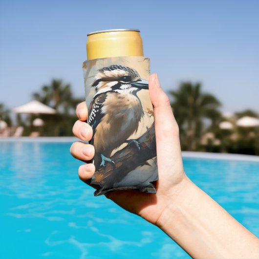 Charmant lachen: Kookaburra in olieverf Seltzer Blikjeskoeler (Insitu Zwembad)