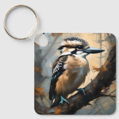 Charmant lachen: Kookaburra in olieverf Sleutelhanger (Voorkant)