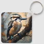 Charmant lachen: Kookaburra in olieverf Sleutelhanger (Achterkant)
