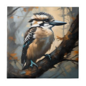 Charmant lachen: Kookaburra in olieverf Tegeltje (Voorkant)