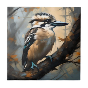 Charmant lachen: Kookaburra in olieverf Tegeltje