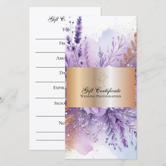 Charmant Lavendel II Cadeaubon (Voorkant / Achterkant)