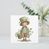 Charmant Leprechaun Gelukkig St. Patrick's Dag Kaart (Staand voorkant)