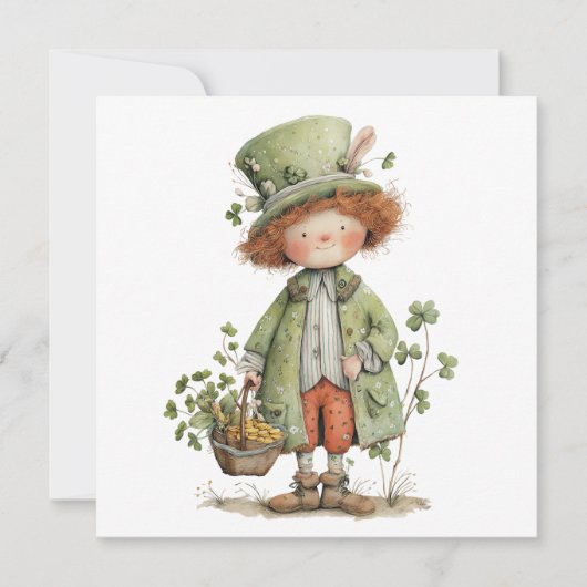 Charmant Leprechaun Gelukkig St. Patrick's Dag Kaart (Voorkant)