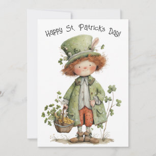 Charmant Leprechaun Gelukkig St. Patrick's Dag Kaart
