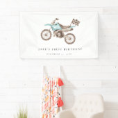 Charmant licht blauw vuil fiets banner (Insitu)