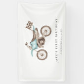 Charmant licht blauw vuil fiets banner (Verticaal)